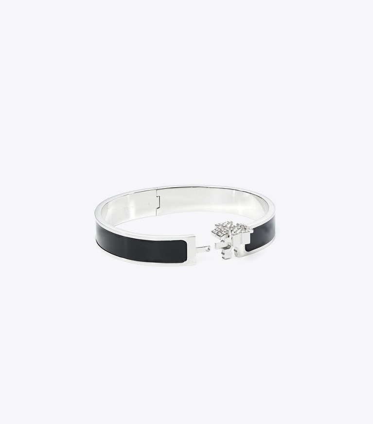 Tory Burch designer bracelets Bracelet Icon dans Tory Silver / Black / Crystal supplémentaire