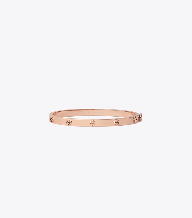 Tory Burch designer bracelets Bracelet Icon clouté à charnière 5 mm in Rose Gold front