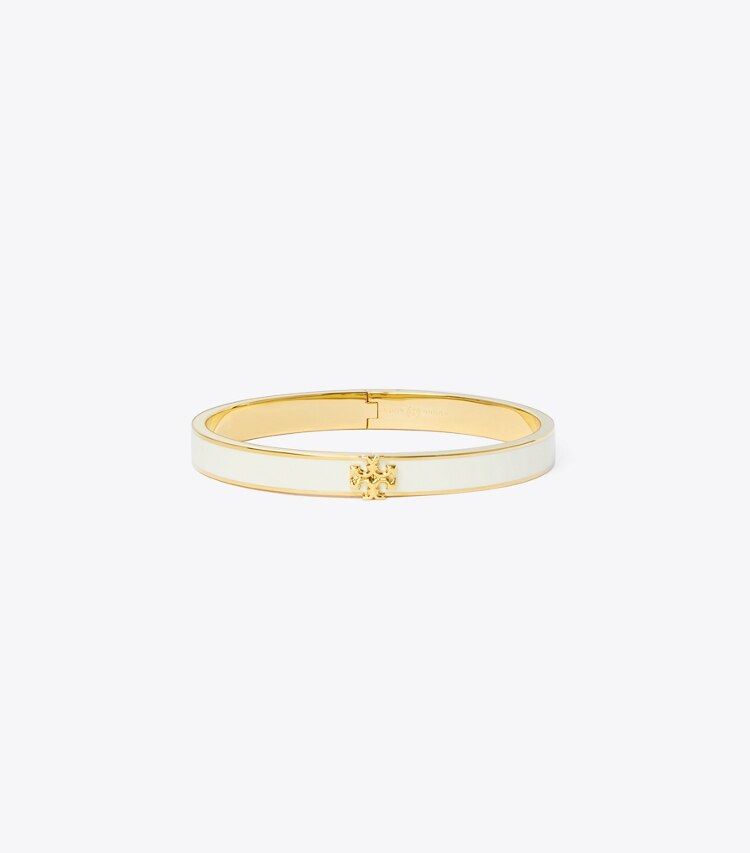 Tory Burch designer bracelets Bracelet Icon en émail, taille moyenne dans Tory Gold / New Ivory de face