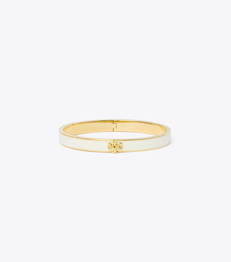 Tory Burch designer bracelets Bracelet Icon en émail, taille moyenne dans Tory Gold / New Ivory de face