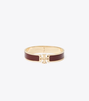 Tory Burch designer bracelets Bracelet Icon dans Tory Gold / Burgundy de face
