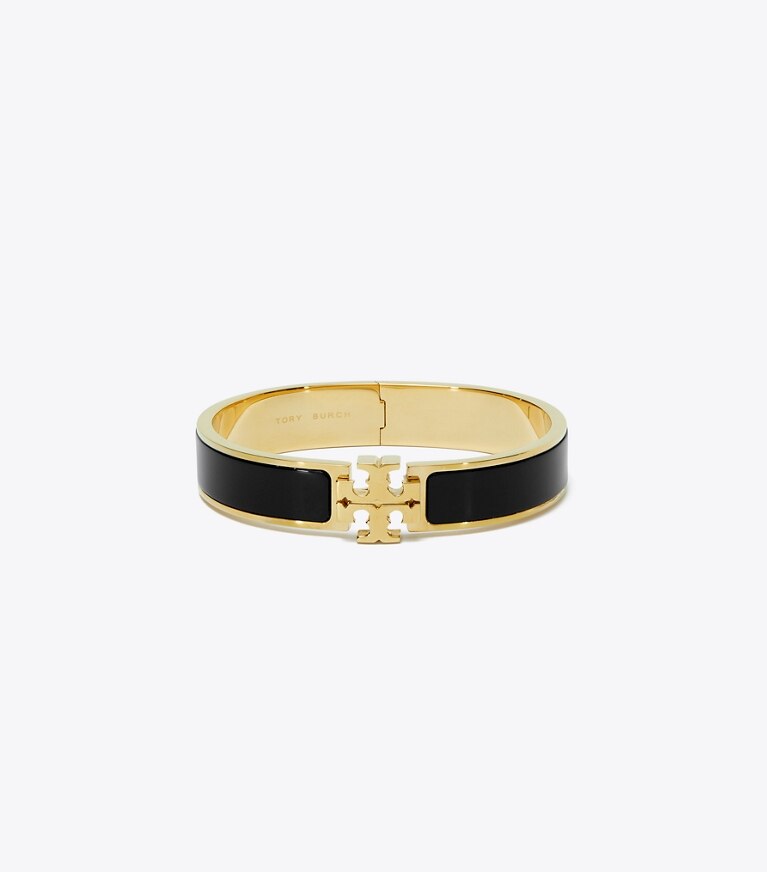 Tory Burch designer bracelets Bracelet Kira en émail in Tory Gold / Black front