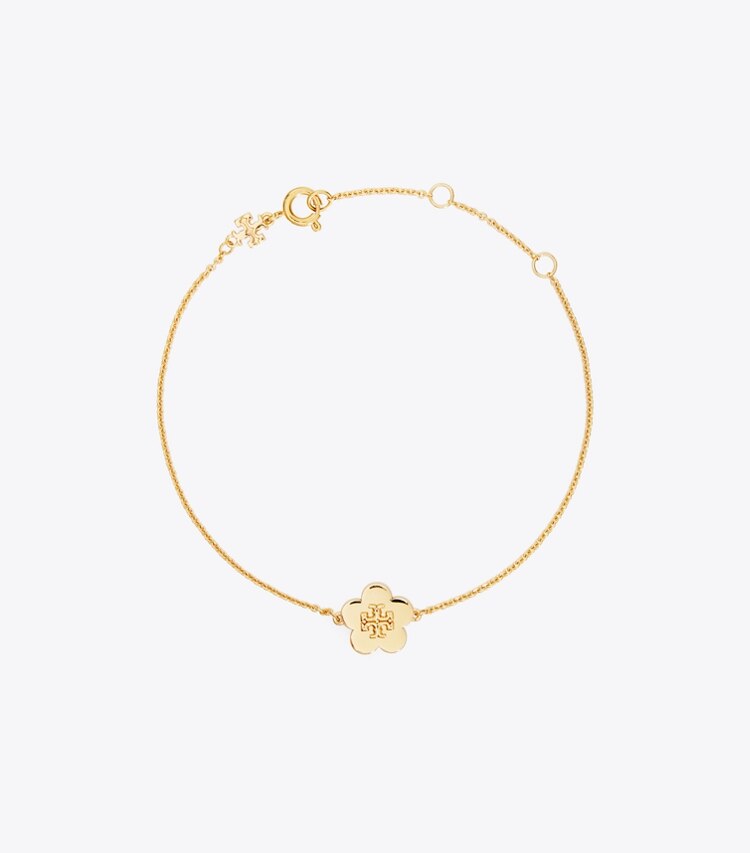 Tory Burch designer bracelets Bracelet Kira Fleur dans Tory Gold de face