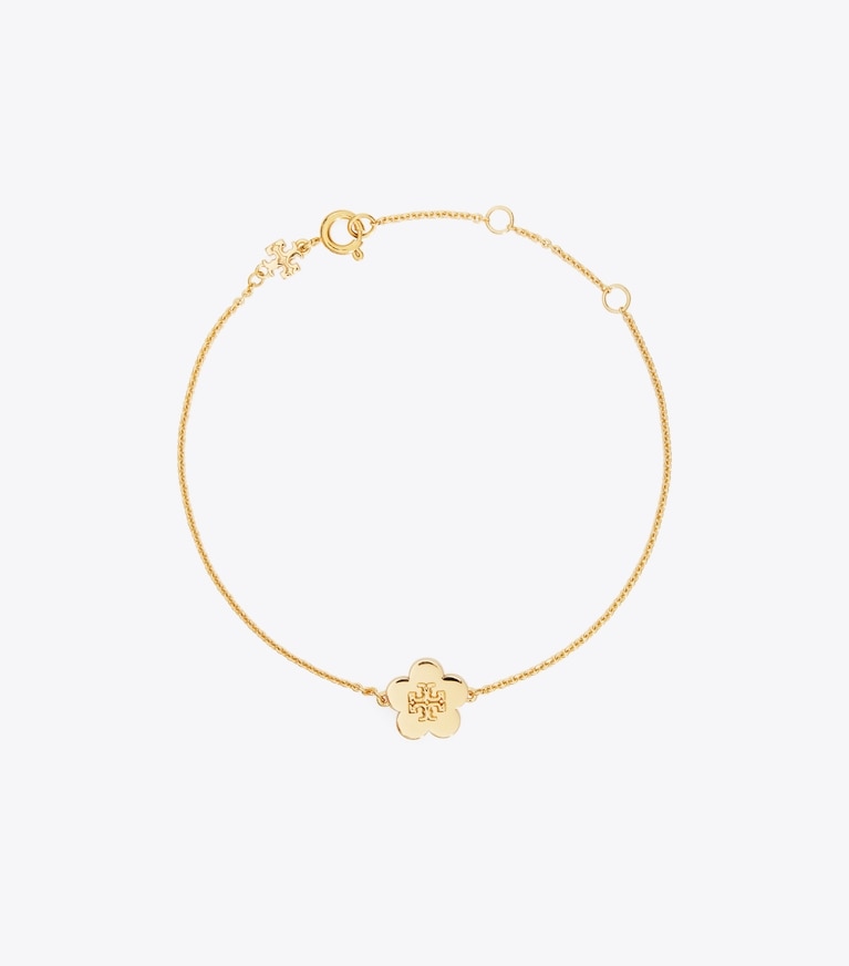 Tory Burch designer bracelets Bracelet Kira Fleur dans Tory Gold de face