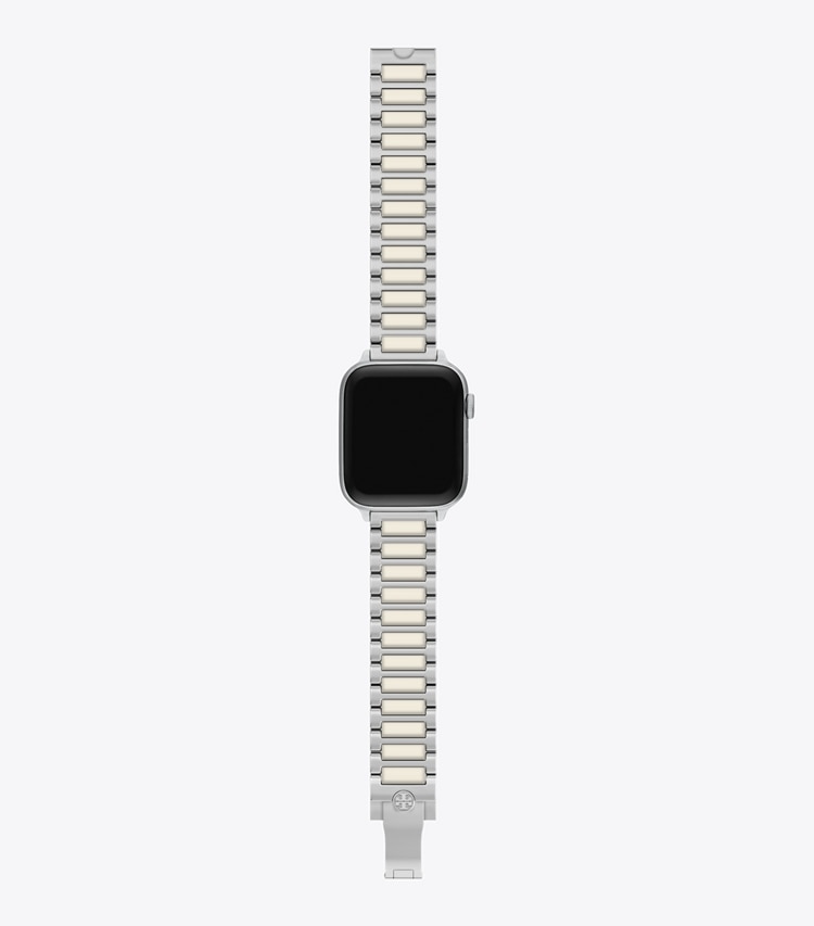 Tory Burch designer montres électroniques Bracelet Kira pour Apple Watch® dans SILVER/IVORY de face