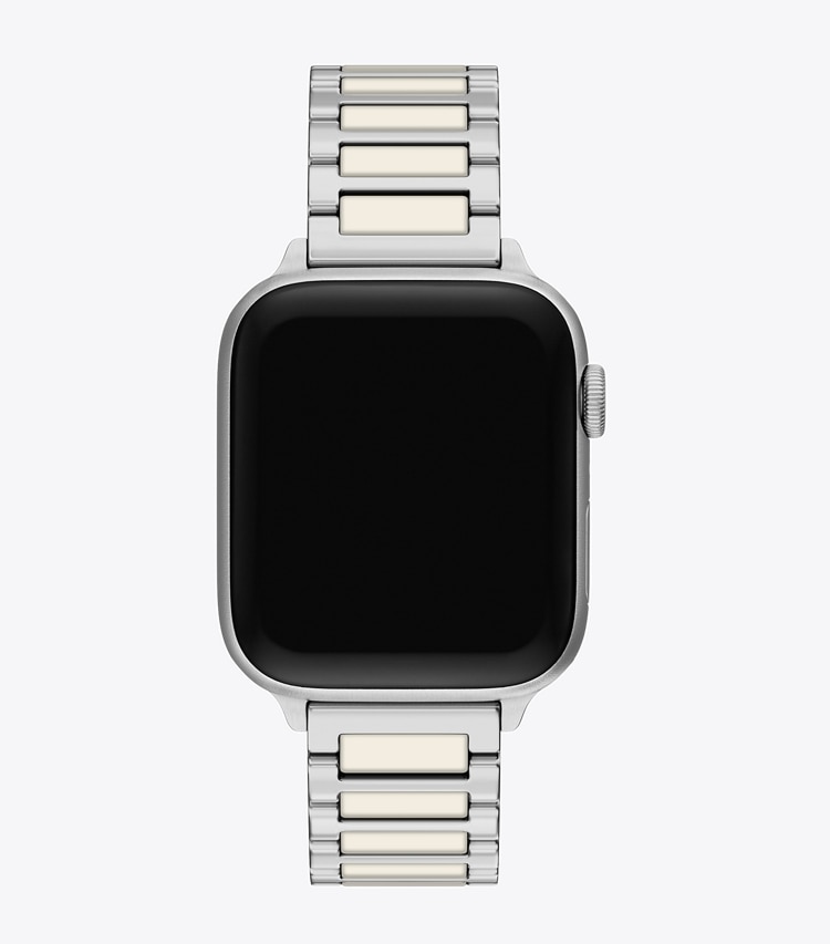 Tory Burch designer montres électroniques Bracelet Kira pour Apple Watch® dans SILVER/IVORY vue du dessus