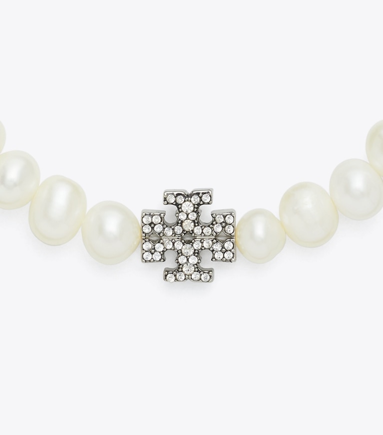 Tory Burch designer bracelets Bracelet Moondance perles et pavé dans Tory Silver / Crystal / Pearl détails