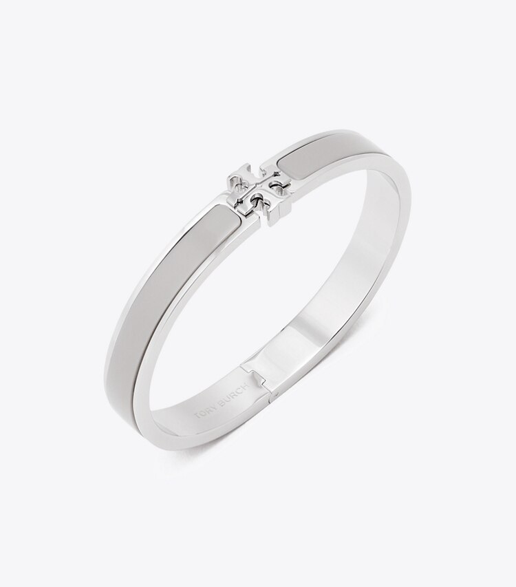 Tory Burch designer bracelets Bracelet moyen Icon in Tory Silver / Gray informations