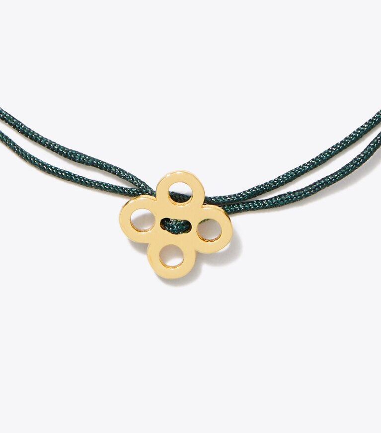 Tory Burch designer bracelets Bracelet sur cordon Forget Me Not dans Dark Kale détails