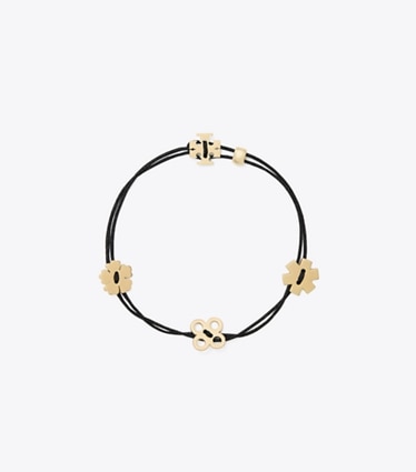 Tory Burch designer bracelets Bracelet sur cordon Forget Me Not dans Black de face