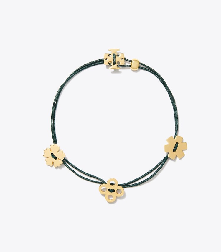 Tory Burch designer bracelets Bracelet sur cordon Forget Me Not dans Dark Kale de face
