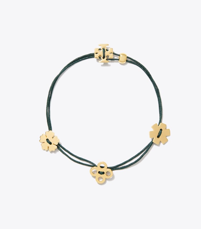 Tory Burch designer bracelets Bracelet sur cordon Forget Me Not dans Dark Kale de face