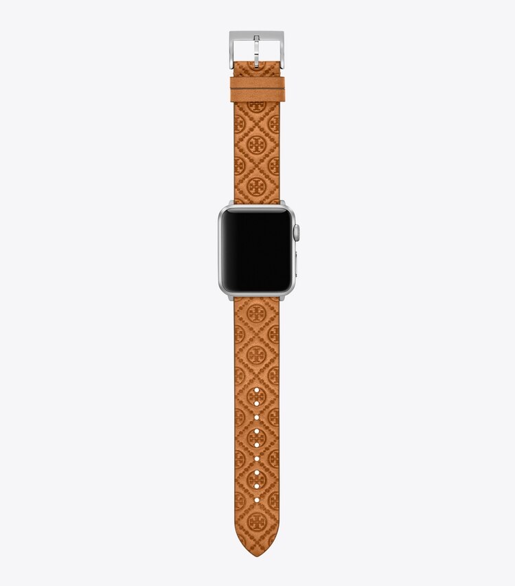 Tory Burch designer montres électroniques Bracelet T Monogram pour Apple Watch® dans CAMMELLO de face