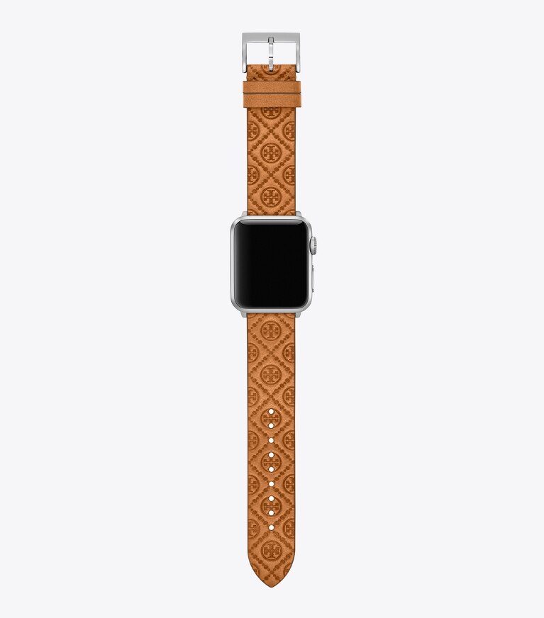 Tory Burch designer montres électroniques Bracelet T Monogram pour Apple Watch® dans CAMMELLO de face