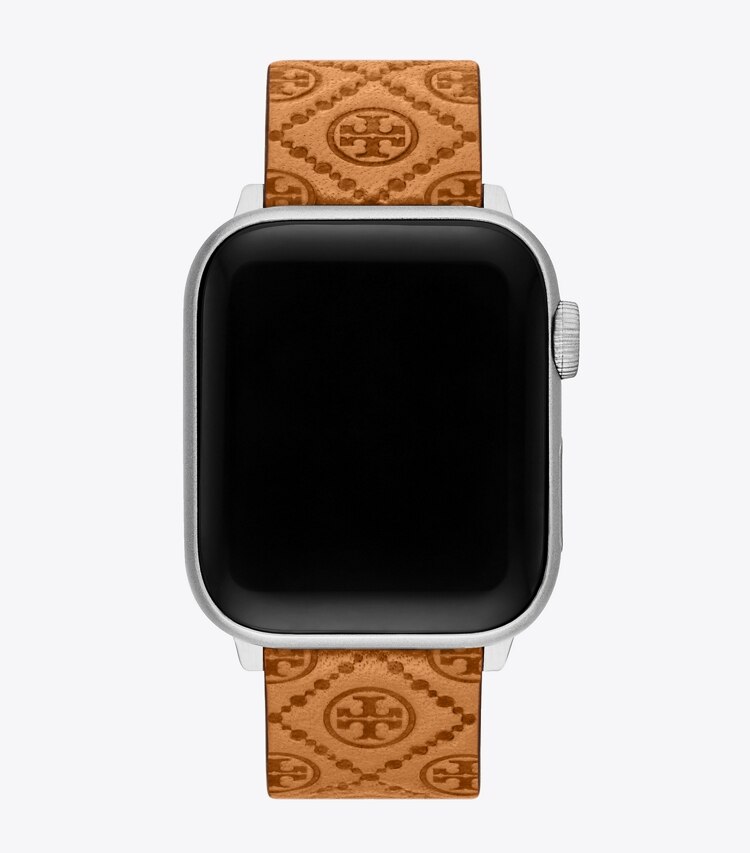 Tory Burch designer montres électroniques Bracelet T Monogram pour Apple Watch® dans CAMMELLO vue du dessus
