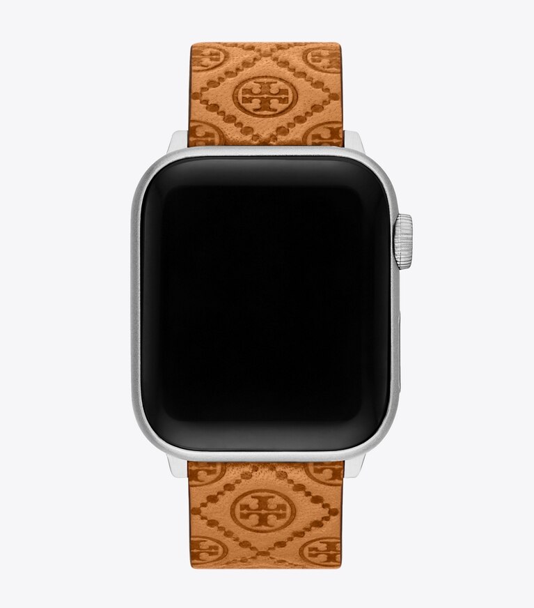 Tory Burch designer montres électroniques Bracelet T Monogram pour Apple Watch® dans CAMMELLO vue du dessus
