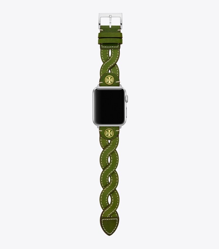 Braided Band for Apple Watch®, Green Leather, 38 MM – 40 MM: Women's  Designer Watches Tory Track Smart Watches