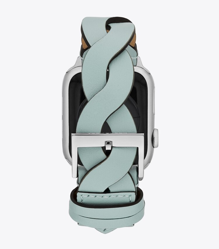 Tory Burch designer watches tory track smart watches Braided Band for Apple Watch® in LIGHT BLUE back