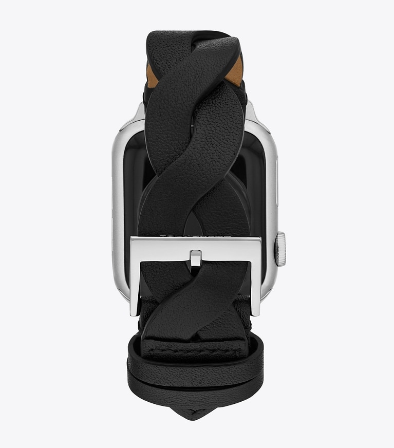 Tory Burch designer watches tory track smart watches Braided Band for Apple Watch® in BLACK front