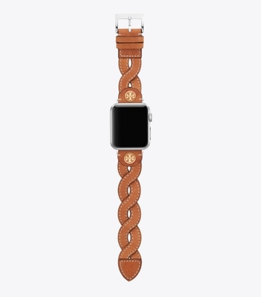 Tory Burch designer トリー トラック スマートウォッチ Apple Watch® ブレイドバンド キャメルレザー  in CAMELLO front
