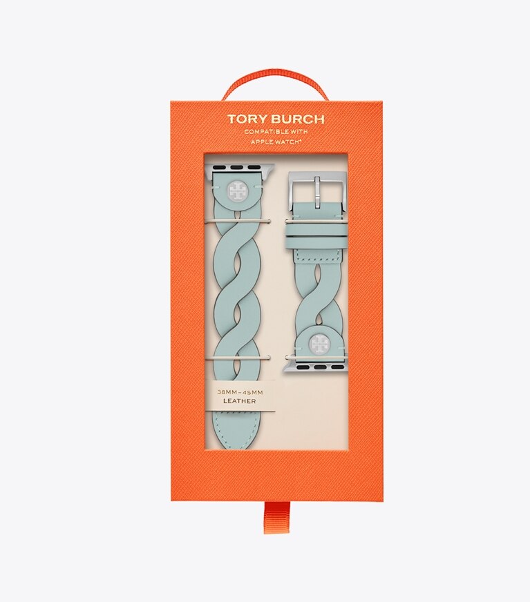 Tory Burch designer watches tory track smart watches Braided Band for Apple Watch® in LIGHT BLUE front