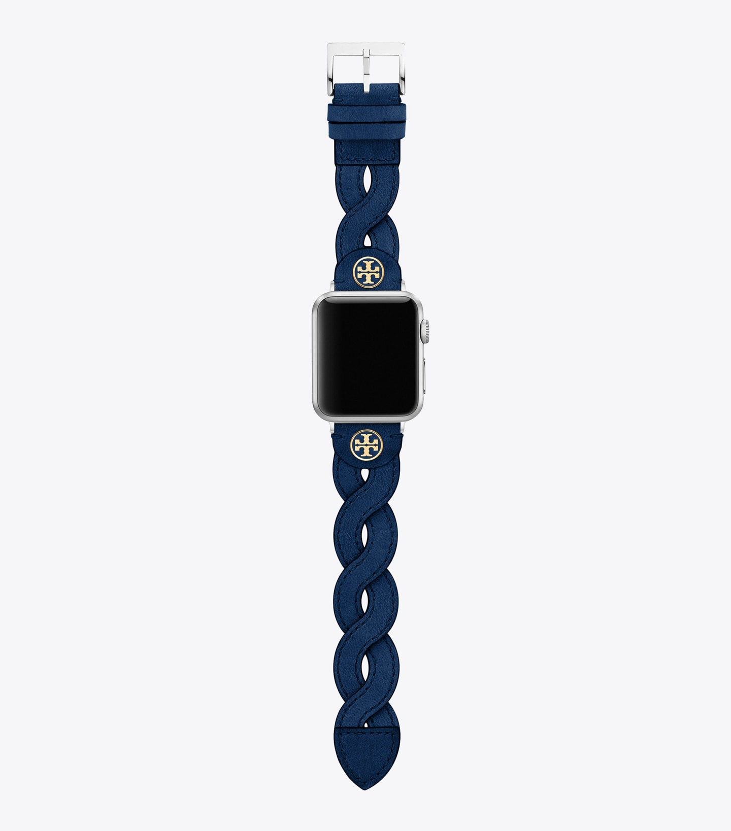 Braided Band for Apple Watch®, Navy Leather, 38 MM – 40 MM