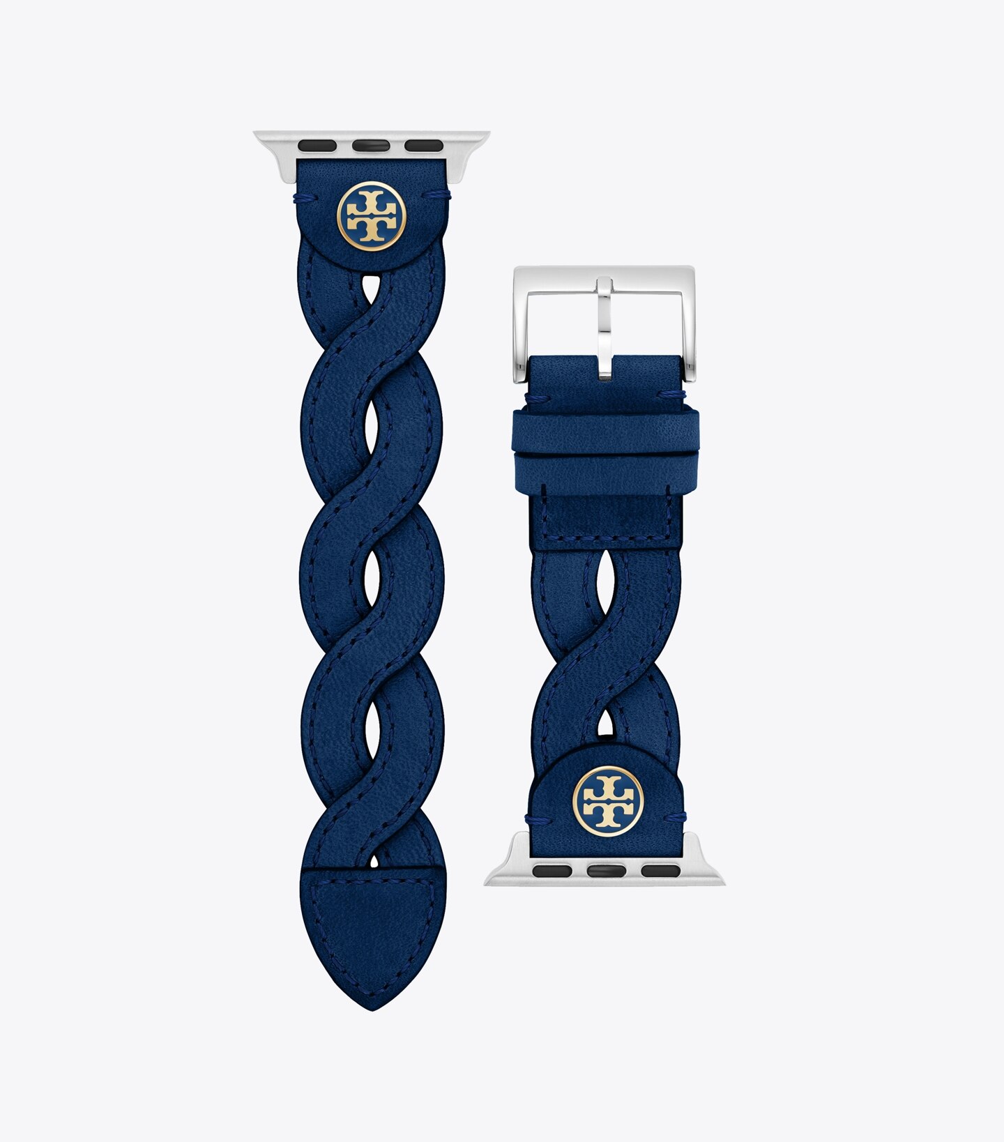 Braided Band for Apple Watch®, Navy Leather, 38 MM – 40 MM