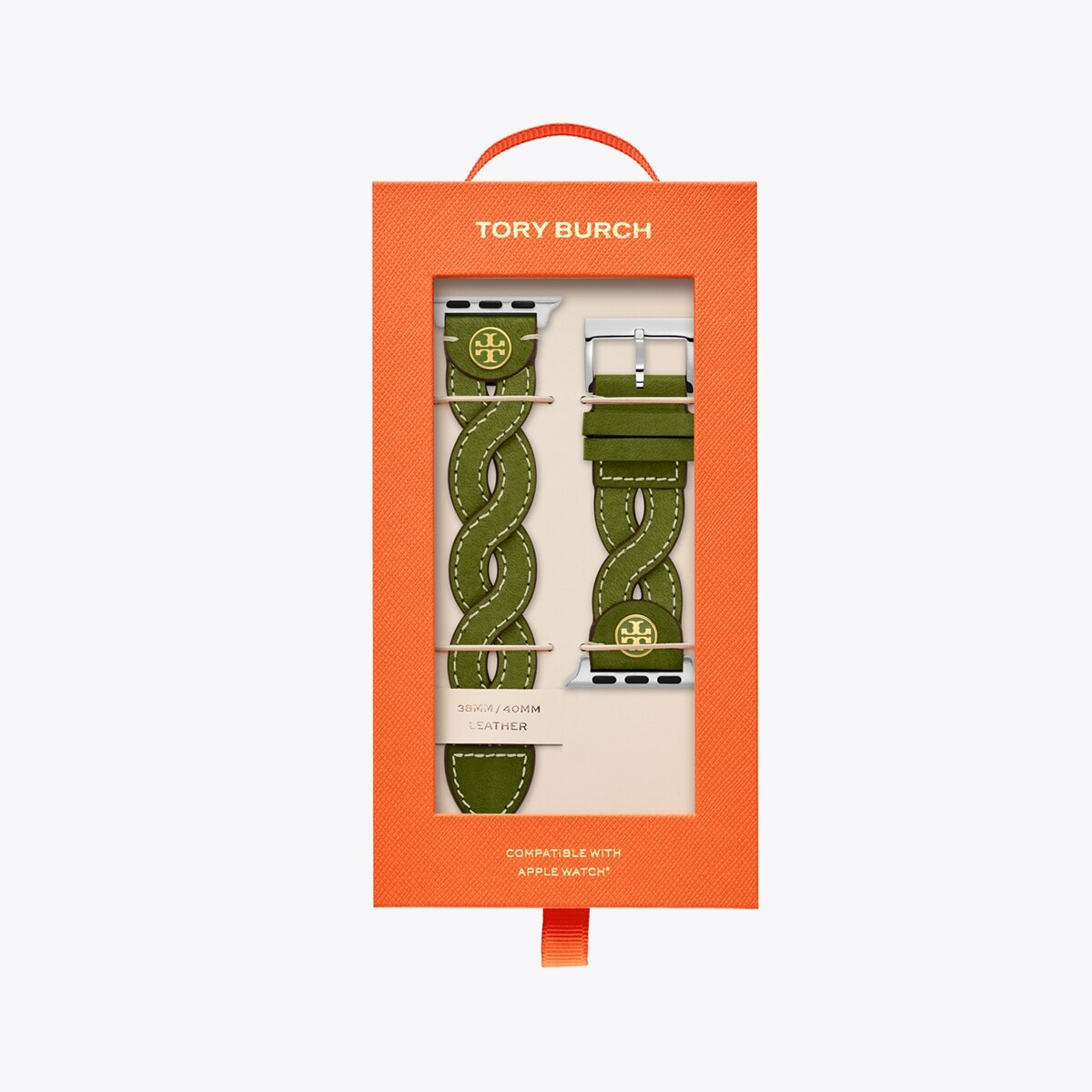 Braided Band for Apple Watch®, Green Leather, 38 MM – 40 MM