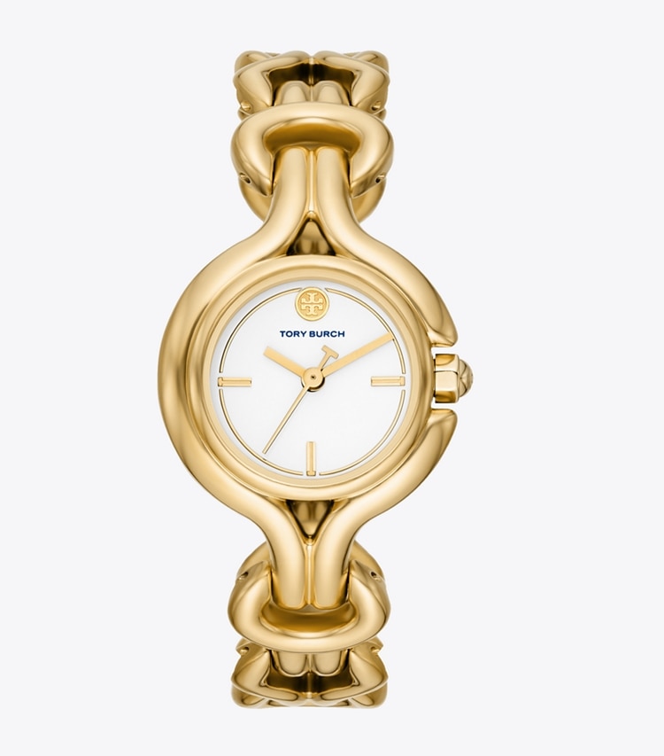 Tory Burch designer strap watches Braided Knot Watch in GOLD/IVORY front