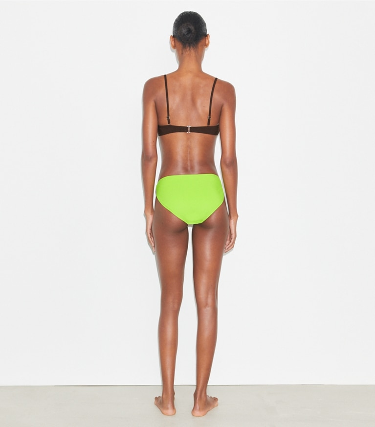 Tory Burch designer two pieces Bralette Bikini Top in Deep Chocolate front