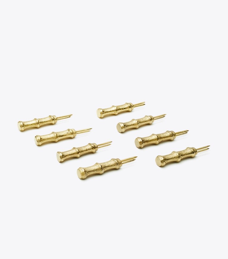 Tory Burch designer tabletop & drinkware Brass Corn Holders, Set of 8 in GOLD front
