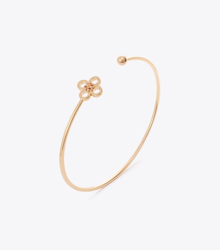 Tory Burch diseñador pulseras Brazalete abierto Forget Me Not en Tory Gold detalle
