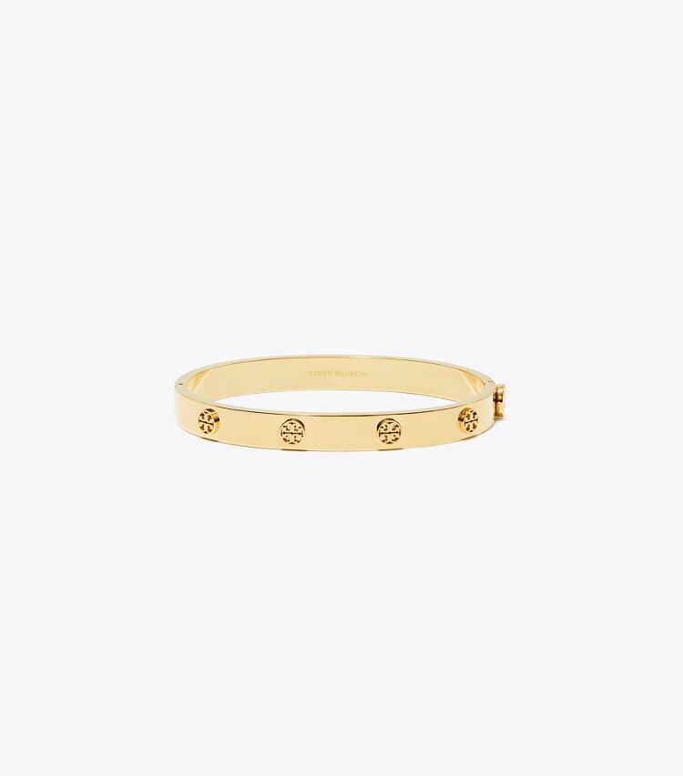 Tory Burch diseñador pulseras Brazalete con bisagra Icon en Tory Gold frente