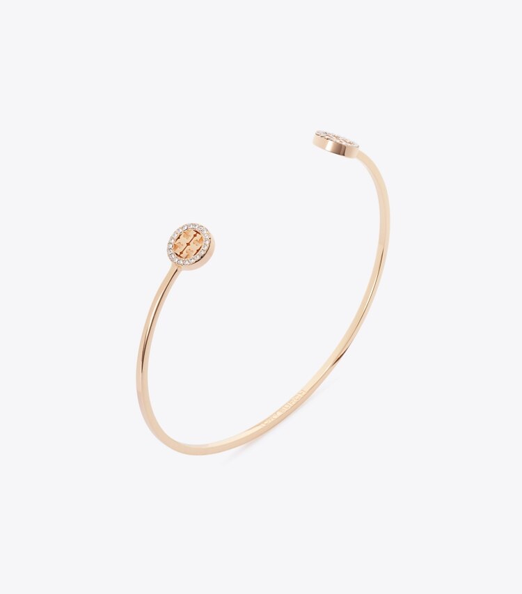 Tory Burch diseñador pulseras Brazalete flexible Icon con pavé en Tory Gold / Crystal detalle