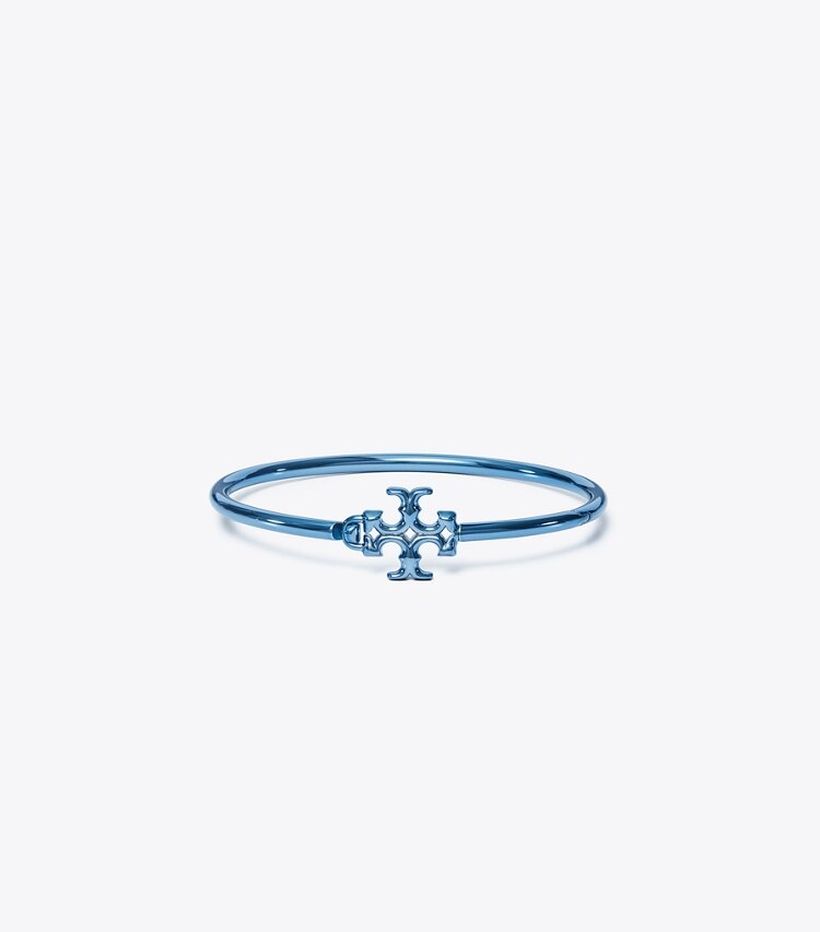 Tory Burch diseñador pulseras Brazalete rígido con bisagra Eleanor en Ice Blue frente