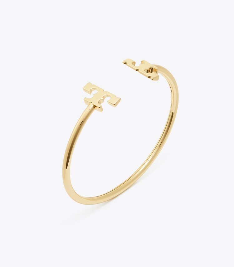 Tory Burch diseñador pulseras Brazalete rígido Icon Flex en Tory Gold detalle