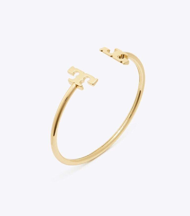 Tory Burch diseñador pulseras Brazalete rígido Icon Flex en Tory Gold detalle