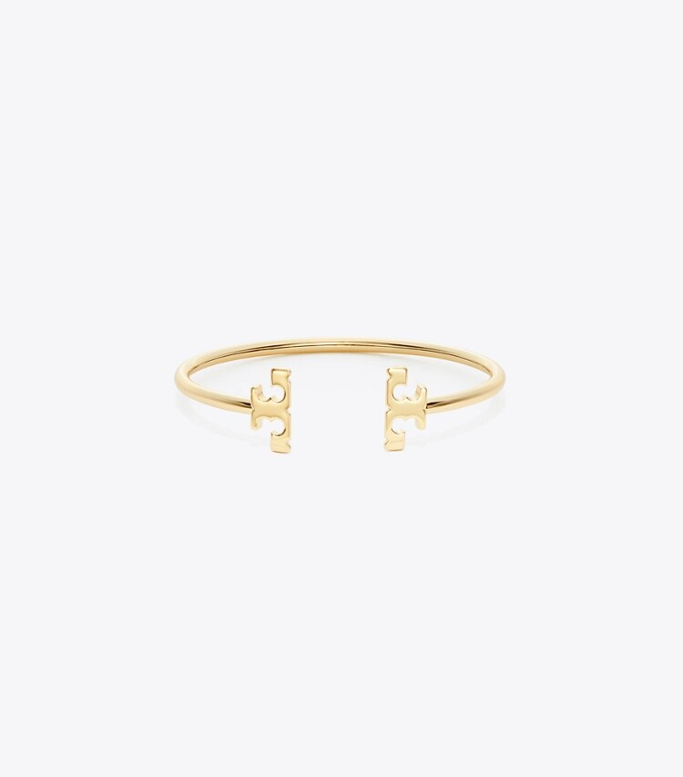 Tory Burch diseñador pulseras Brazalete rígido Icon Flex en Tory Gold frente