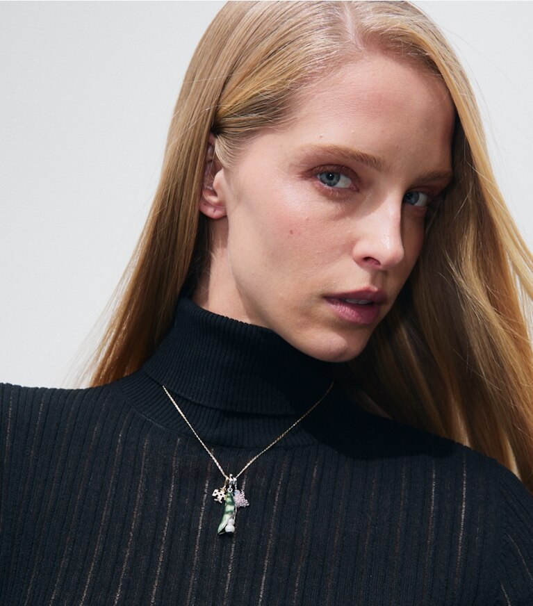 Tory Burch designer épingles à cheveux Breloque cosse de petits pois Curiosity dans Green accessoire sur le modèle