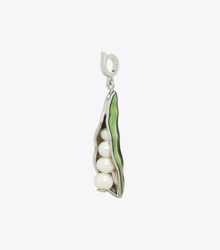 Tory Burch designer épingles à cheveux Breloque cosse de petits pois Curiosity dans Green de face