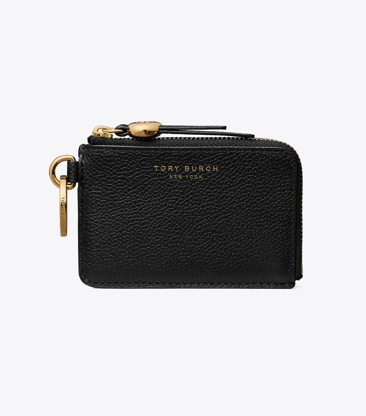 Tory Burch designer portes-cartes Breloque de porte-cartes Romy dans Black de face