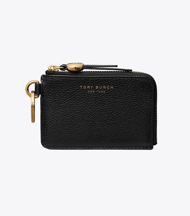 Tory Burch designer portes-cartes Breloque de porte-cartes Romy dans Black de face