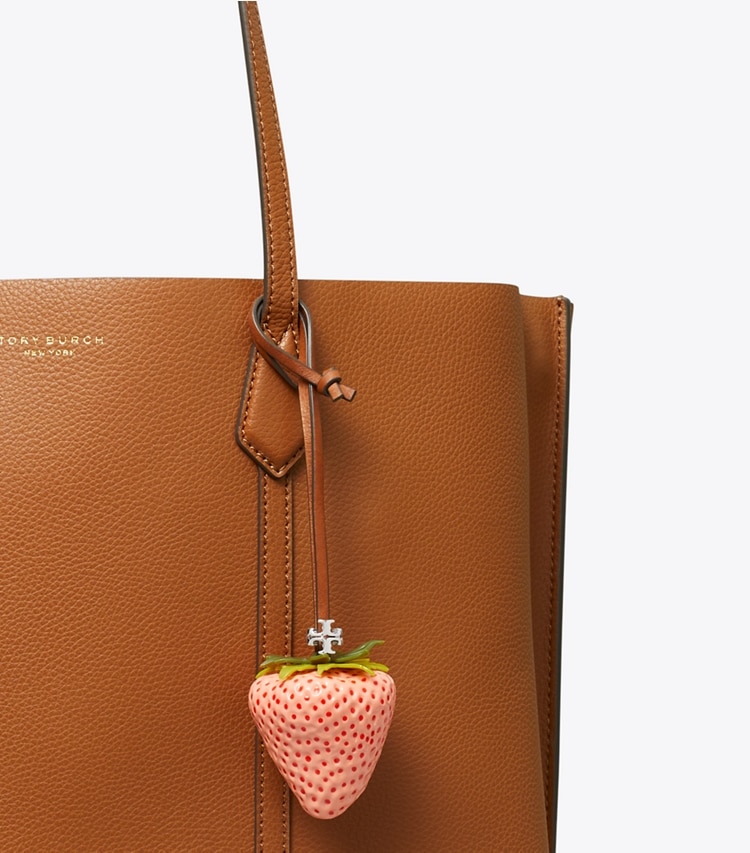 Tory Burch designer bijoux de sac et porte-clés Breloque de sac Fraise dans Sweet Pink / Minium détails