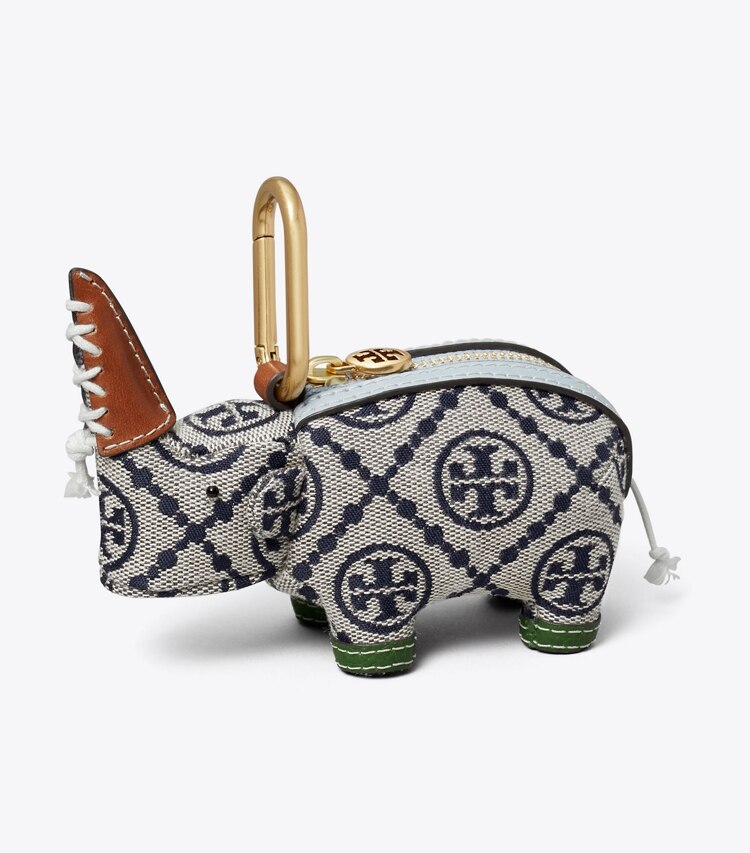 Tory Burch designer bijoux de sac et porte-clés Breloque de sac porte-monnaie Rhinocéros dans Tory Navy retour