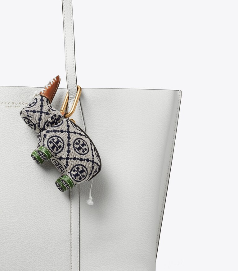 Tory Burch designer bijoux de sac et porte-clés Breloque de sac porte-monnaie Rhinocéros dans Tory Navy détails