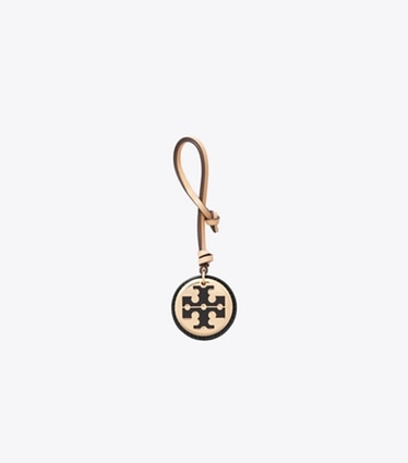Tory Burch designer bijoux de sac et porte-clés Breloque de sac Reva dans Black / Gold de face