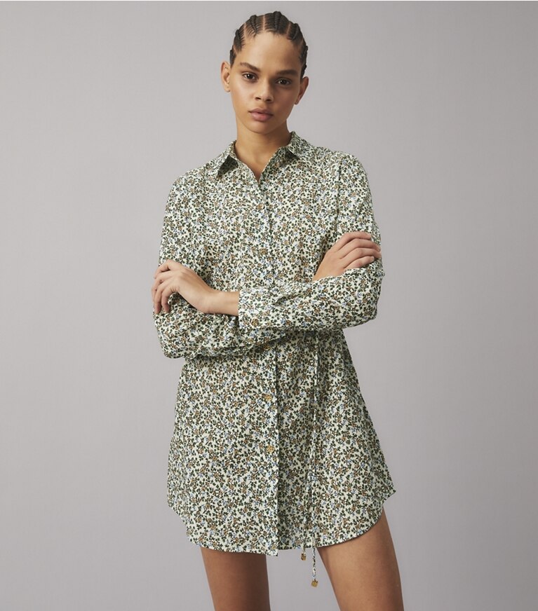 Tory Burch designer coverups Brigitte Printed Beach Tunic in  STARBURST IVY front