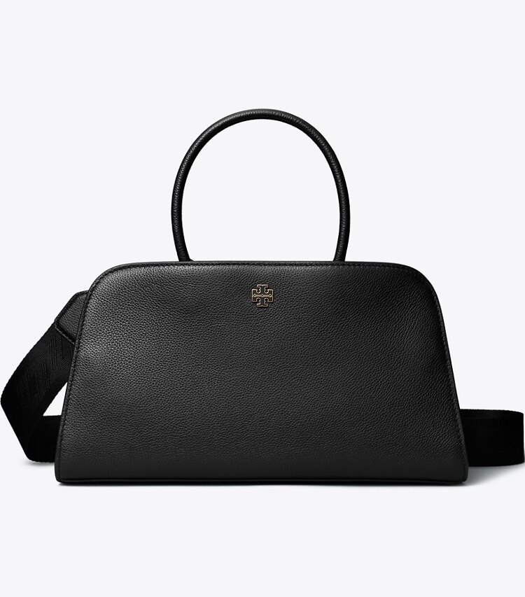 Tory Burch designer サッチェルバッグ センタージップ スモール サッチェルバッグ in Black front