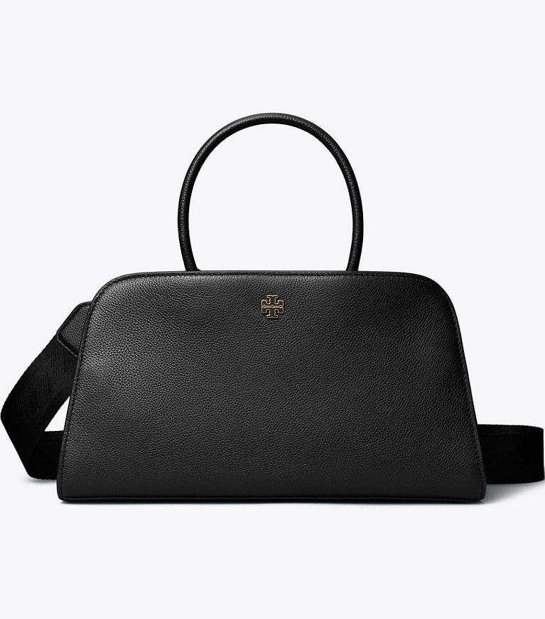 Tory Burch designer サッチェルバッグ センタージップ スモール サッチェルバッグ in Black front
