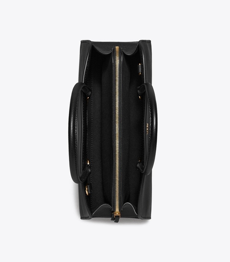 Tory Burch designer サッチェルバッグ センタージップ スモール サッチェルバッグ in Black オーバーヘッド